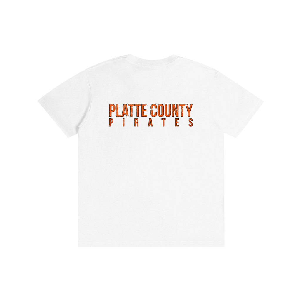 Platte County Pirates Skull & Crossbones White | Lightweight Pure Cotton Unisex T-Shirt