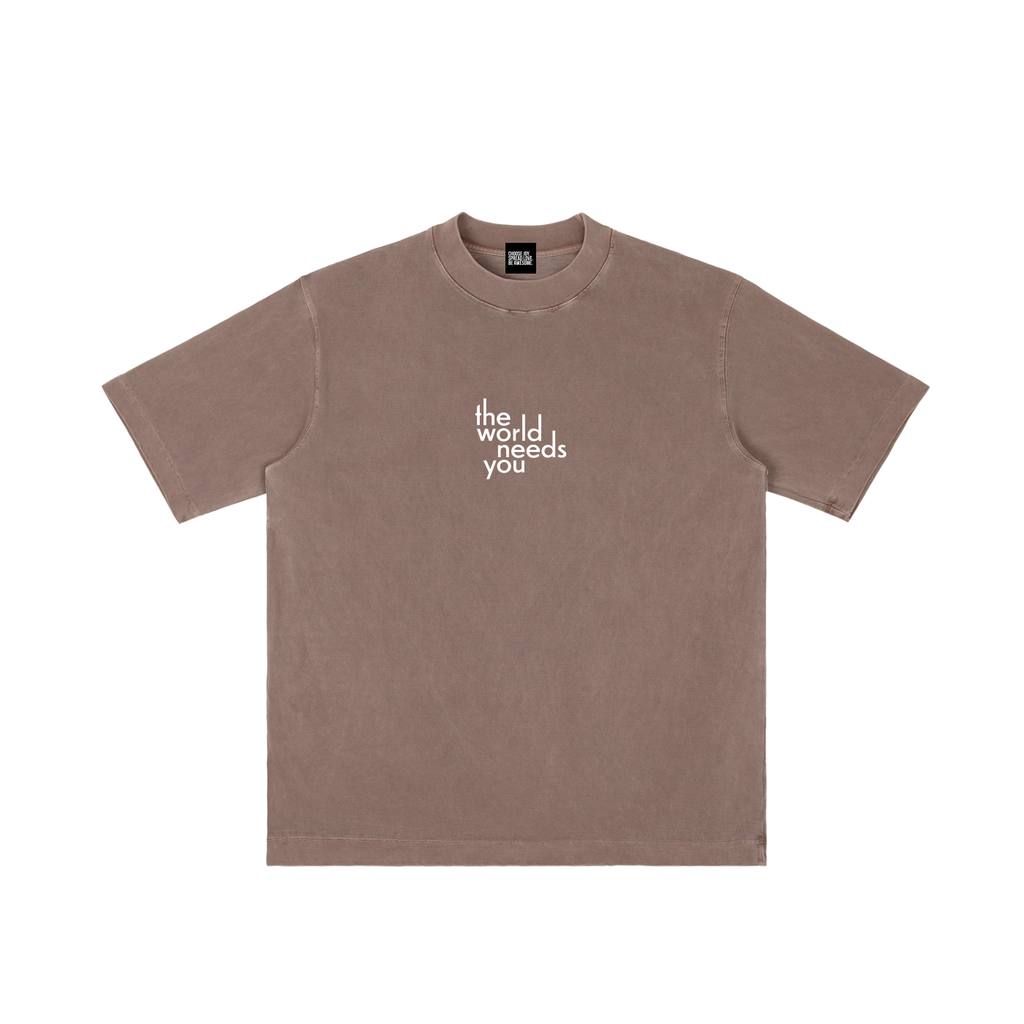 The World Needs You | Vintage Wash Drop Shoulder T-shirt
